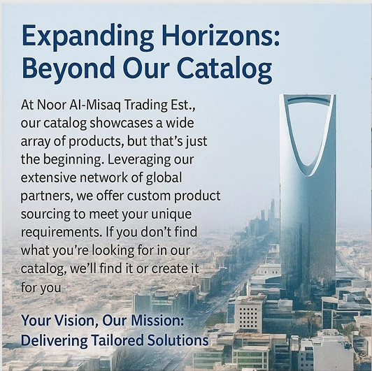 Expanding horizons beyond our catalog: custom product sourcing through our network of global partners
